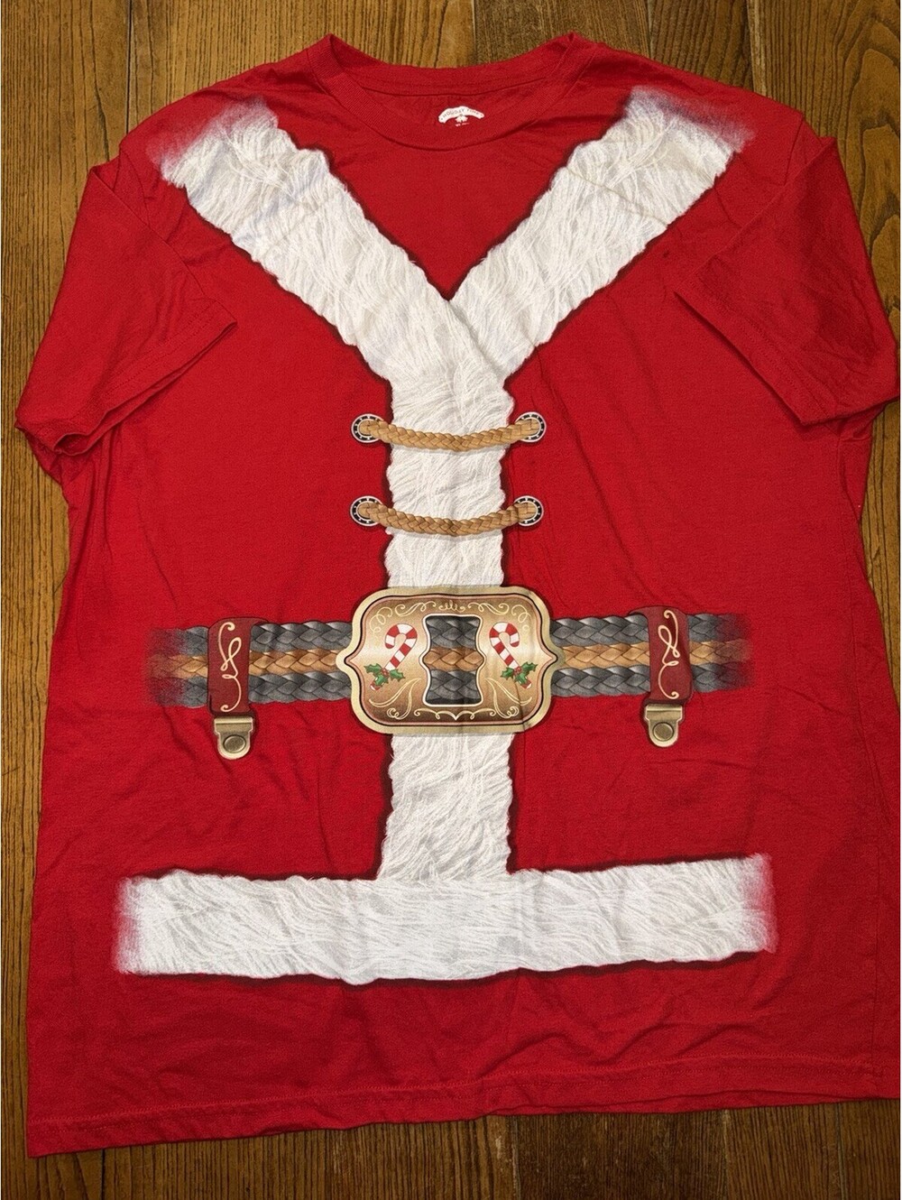 Santa Claus SHIRT Costume Holiday Red Santa T Shirt Mens XL
